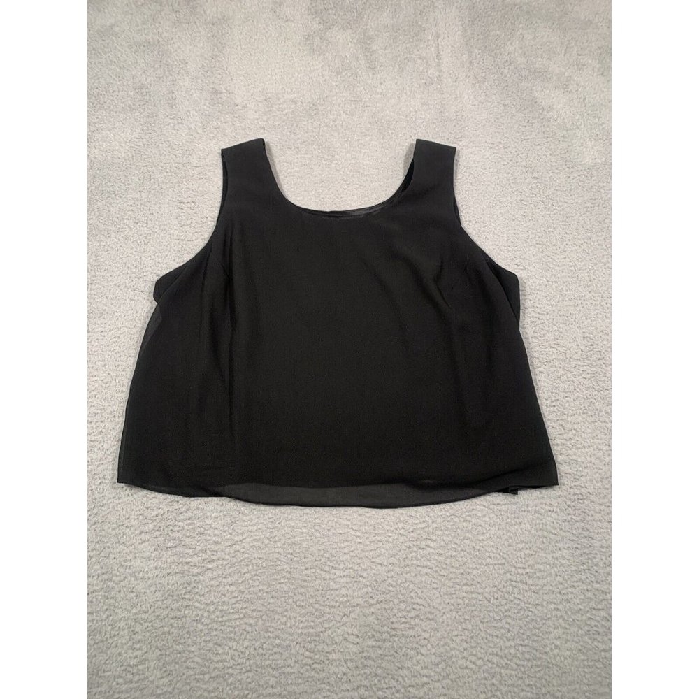 Lane Bryant Black Sleeveless Top w/ Sheer Top Layer Lined Size 24‎ Elegant